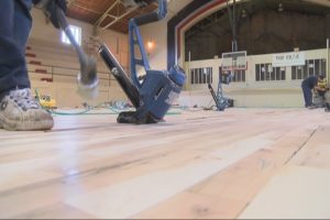 sanding gym floor