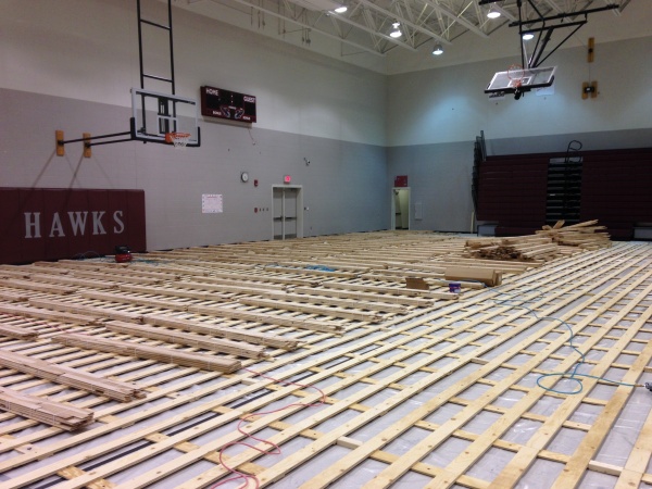 Installing A Wood Gym Floor Sports Floors Inc Basketball Courts