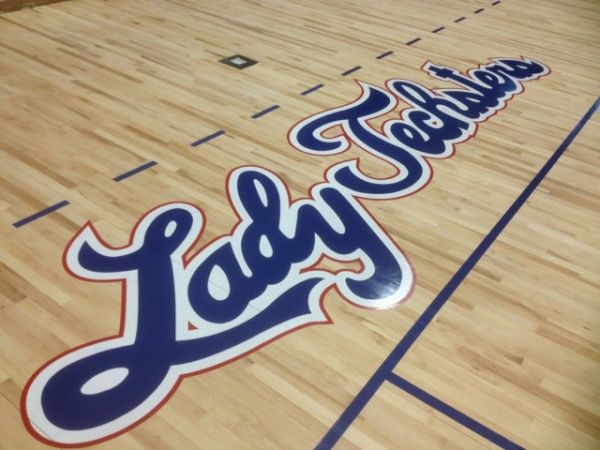L.A. Tech gym floor painting