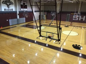 wood basketball floor